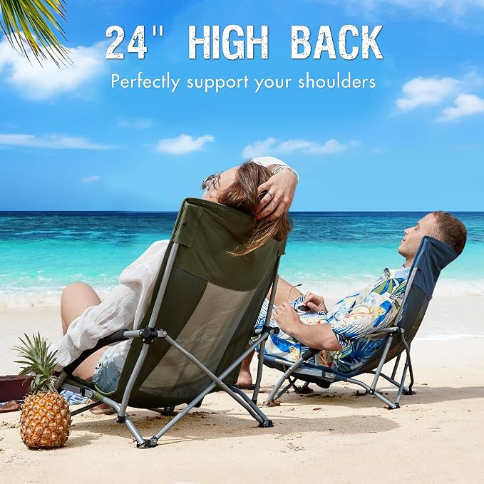 PORTAL Beach Chairs for Adults Camping Low Lightweight Portable Chair - Image 5