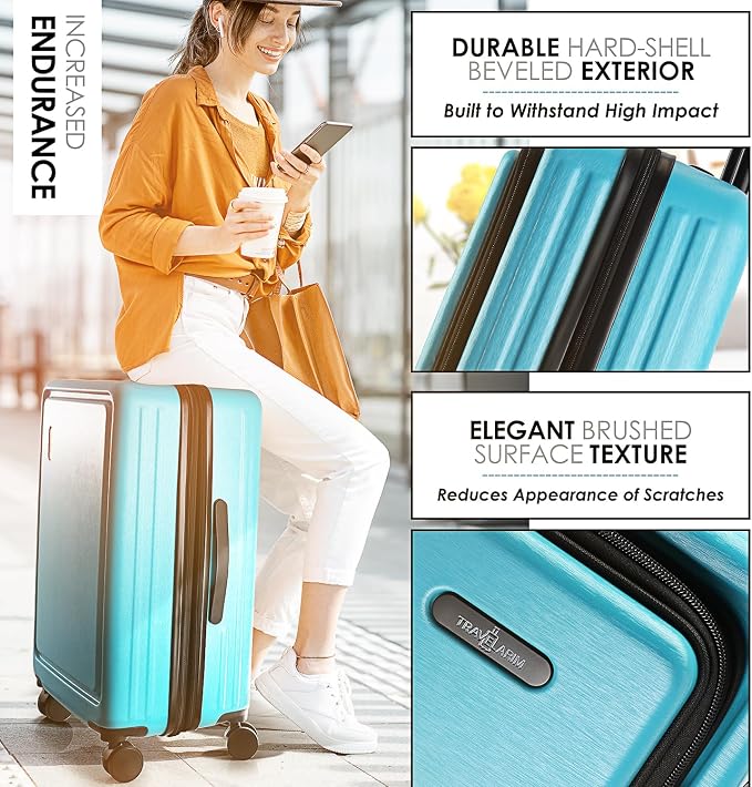 Hard Shell Luggage Sets with Spinner Wheels 4 Piece, Expandable Large Suitcases - Image 2