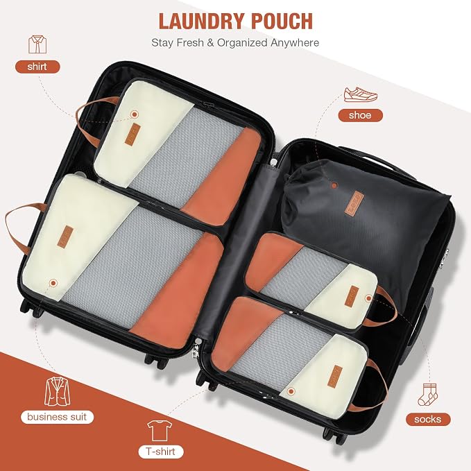 Packing Cubes for Travel, Compression 6 Set Organizer Bags for Women - Image 2