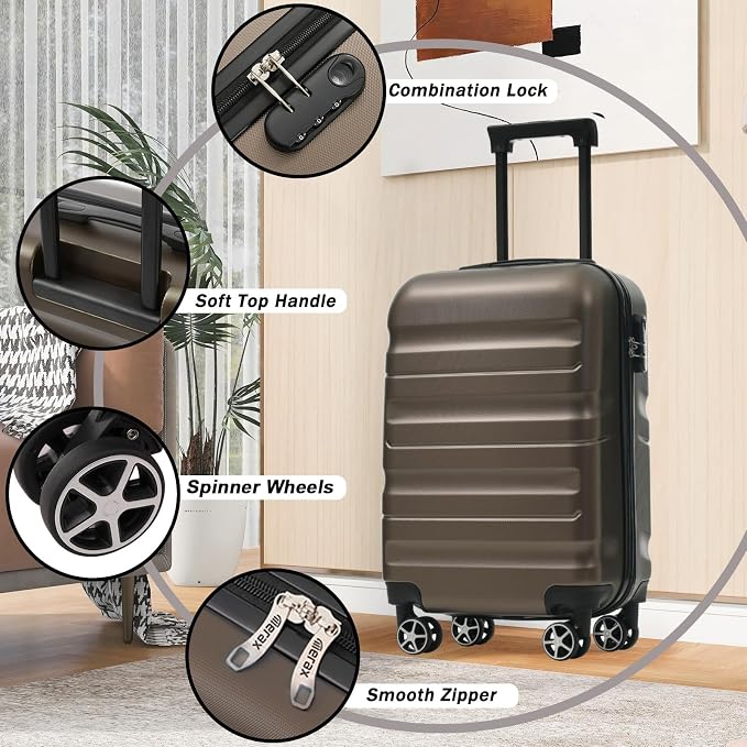 Merax Carry On Luggage Set 20 Inch Hardshell ABS Suitcase - Image 4
