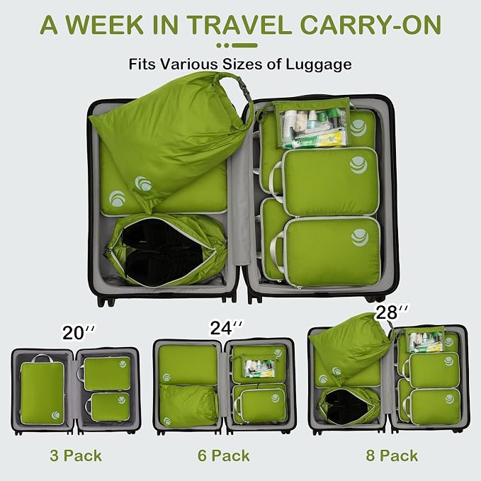 Cipway Compression Packing Cubes, Lightweight Travel Luggage Organizers - Image 7
