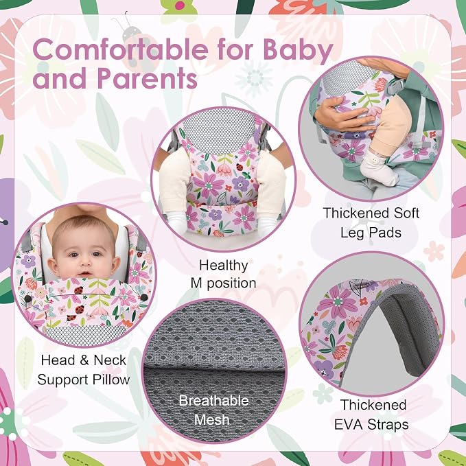 Newborn Baby Front Carrier Backpack, Toddler Baby Body Carrier, 7-66 Lbs - Image 3