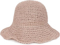 Womens Wide Brim Straw Sun Hat Foldable Floppy Crochet Beach Hat by Voilipex
