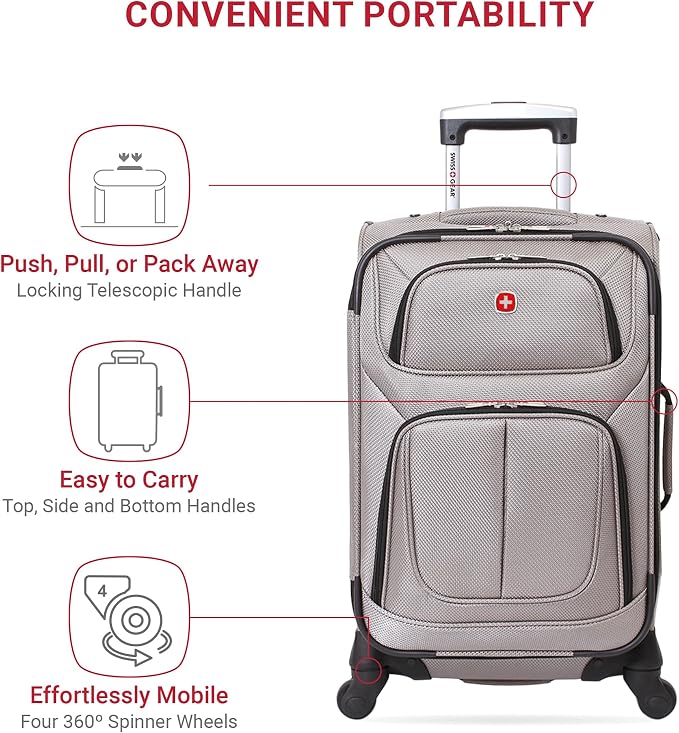 SwissGear Sion Softside Expandable Luggage, Carry-On 21-Inch - Image 2