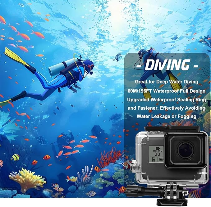Compatible for Go Pro Hero 7 6 5 Black Waterproof Housing Case 45M/147FT - Image 5