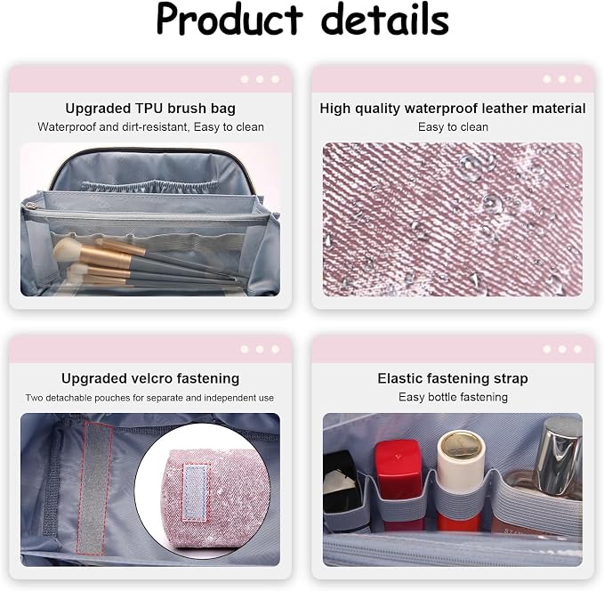 Travel Makeup Bag Cosmetic Bags - Image 4