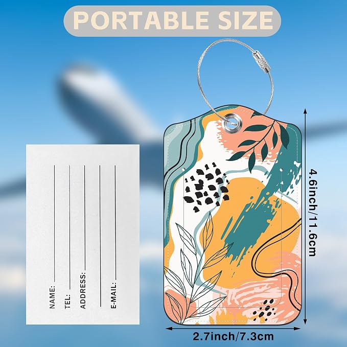 2 Pcs Boho Abstract Modern Art Luggage Tags - Image 2