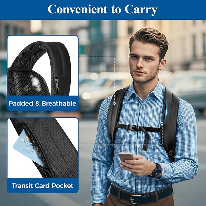 MATEIN Work Backpack with Lunch Compartment, Waterproof PU-coated Meal Prep - Image 6