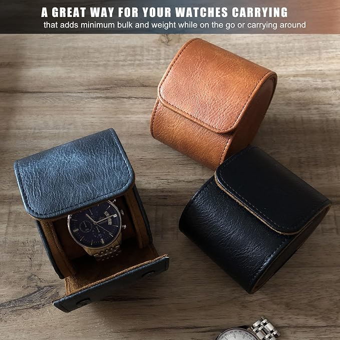 Longjet Watch Roll Travel Case for Men Portable Watches Organizer Box - Image 2