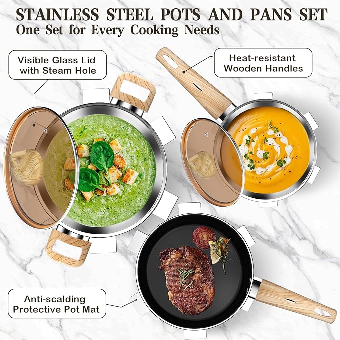 13-Piece Stainless Steel Cookware Set - Image 5