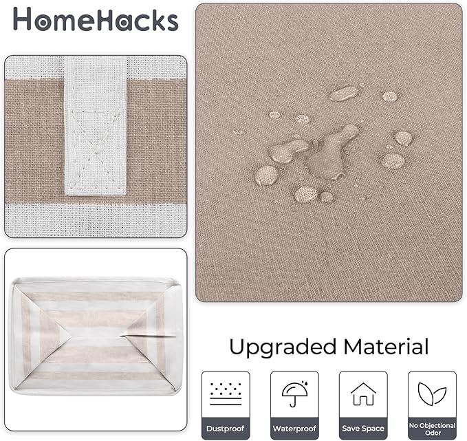 HomeHacks 2-Pack Large Laundry Basket, Waterproof, Freestanding Laundry Hamper - Image 5
