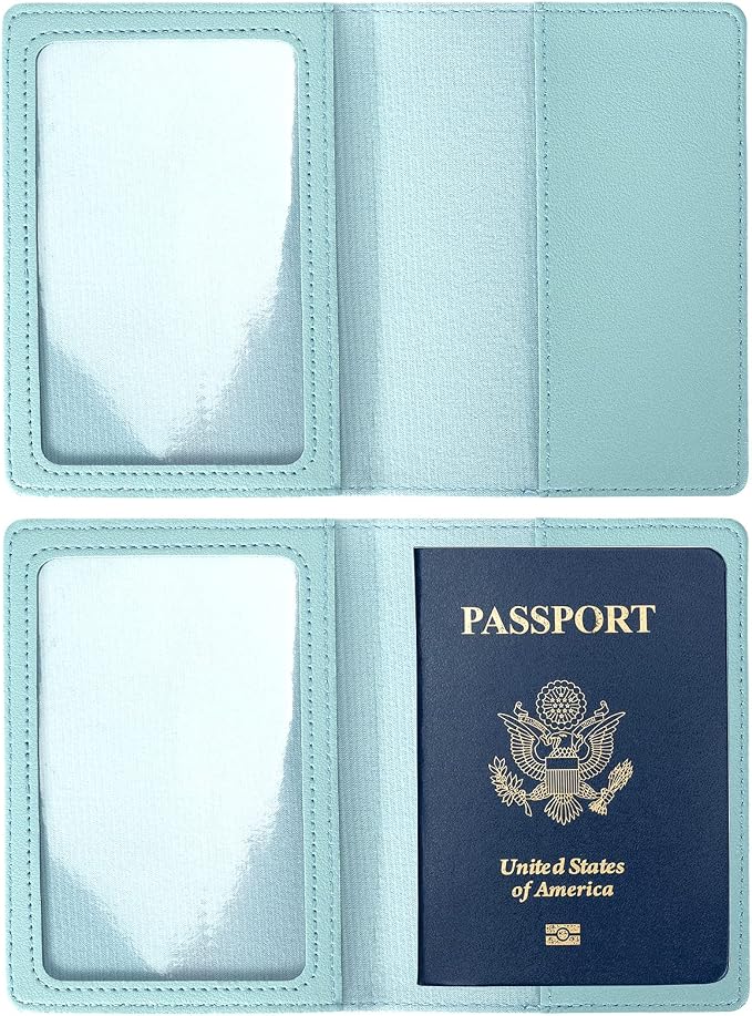 2 Pack Passport covers and Vaccine Card Holder Arouselove PU Leather Passport - Image 3