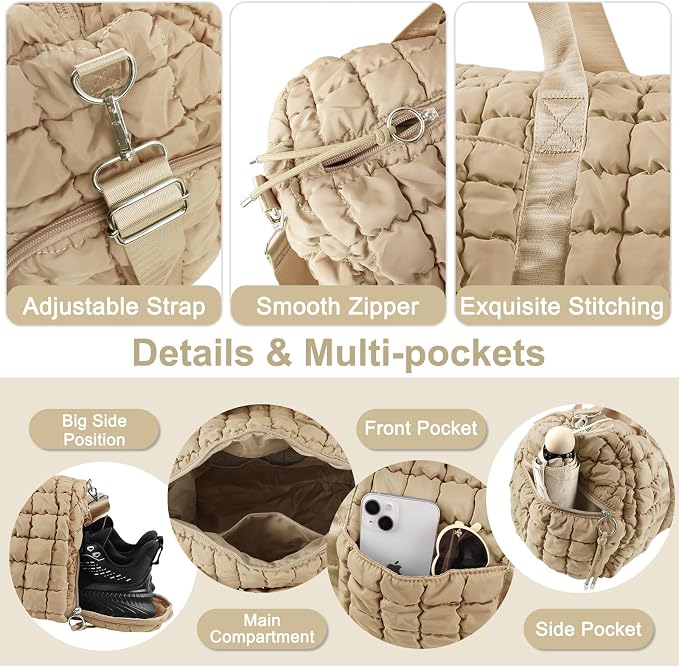 Quilted Travel Duffle Bag Gym Bag - Image 3