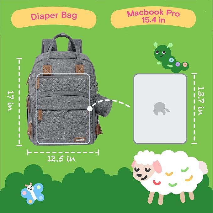 iniuniu Diaper Bag Backpack, 4 in 1 kit Large Unisex Baby Bags - Image 6