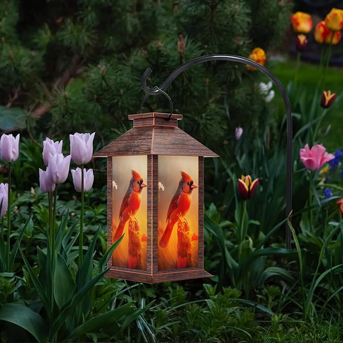 Solar Lanterns Outdoor, Waterproof Cardinal Garden Hanging Lanterns - Image 5
