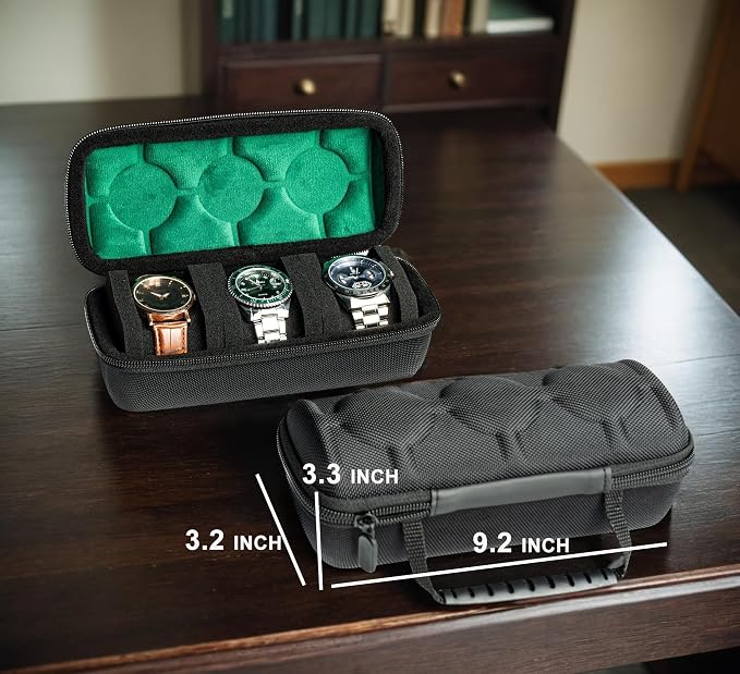 Hard Watch Travel Case, 3 slots Watch Roll Case Storage and Organizer - Image 2