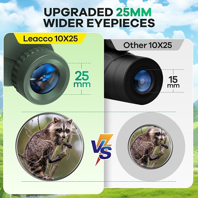 10x25 Compact Binoculars for Adults and Kids, Large View Waterproof Small - Image 7