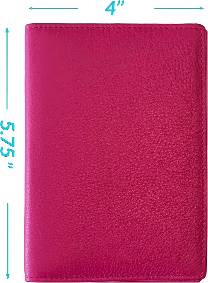 Personalized Monogrammed Bright Pink Leather RFID Passport Wallet - Image 4