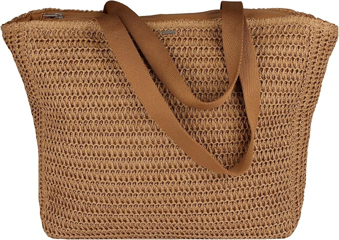 Roxy Women's Beach Tote Bag | Travel | Vacation | Straw | Lightweight | - Image 4