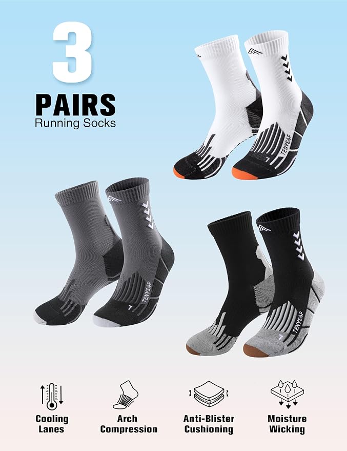 Compression Crew Running Socks: Athletic Socks - Image 4