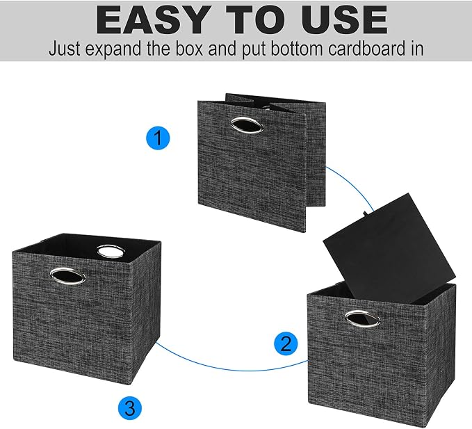 Posprica Storage Cubes, 12×12 Storage Bins, Foldable Storage Baskets Fabric - Image 4