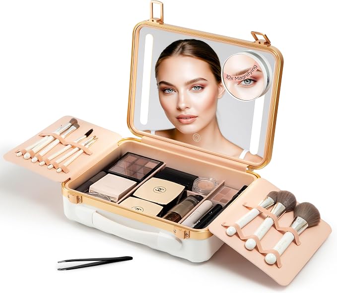 Lighted Makeup Case with Mirror - Image 9