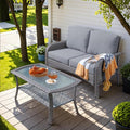 HOOOWOOO Patio Furniture Set, Outdoor High Back Loveseat Set, All Weather by DesignforBetterLife