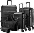 Hoteel Luggage Sets 5 Piece, ABS+PC Hard Shell Expandable Suitcases by HOTEEL