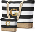 Becokan Beach Bag Initial Beach Tote by BecokanBeachBagSpecialist