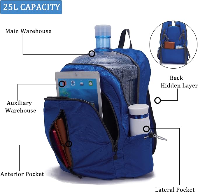 YZAOLL 25L Lightweight Packable Hiking Backpack Waterproof Hiking Daypack - Image 4