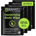 Alcala Deodorizing Body Wipes Individual Shower Wipes 100% Pure Biodegradable by Alcala