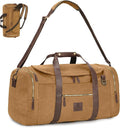 60L Travel Bags for Men, Nomad Canvas Duffle Bag Vintage Genuine Leather Travel by DensataTravelBag