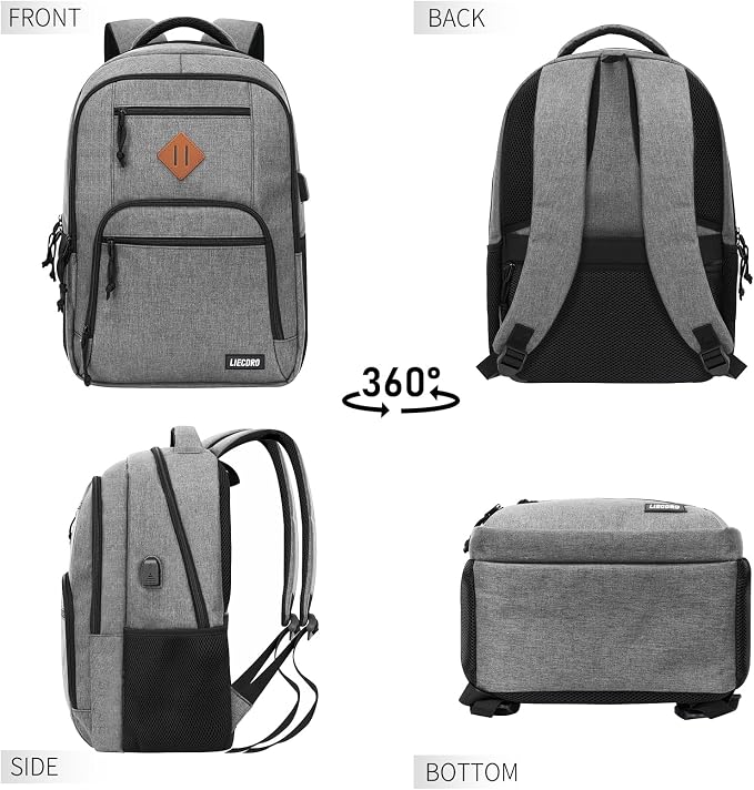 Grey Backpacks for Men, Backpack for School, School Backpack for Boys Teens - Image 7