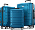 SHOWKOO Luggage Sets Expandable PC+ABS Durable Suitcase Sets Double Wheels TSA by SHOWKOO