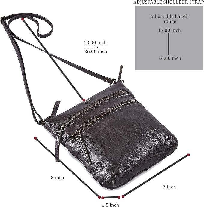 Crossbody Sling Bag for Women Small Real Leather Purse Vintage Travel Crossover - Image 4