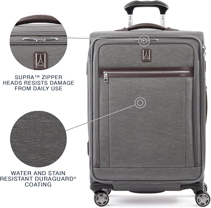 Travelpro Platinum Elite Softside Expandable Checked Luggage, 8 Wheel Spinner - Image 3
