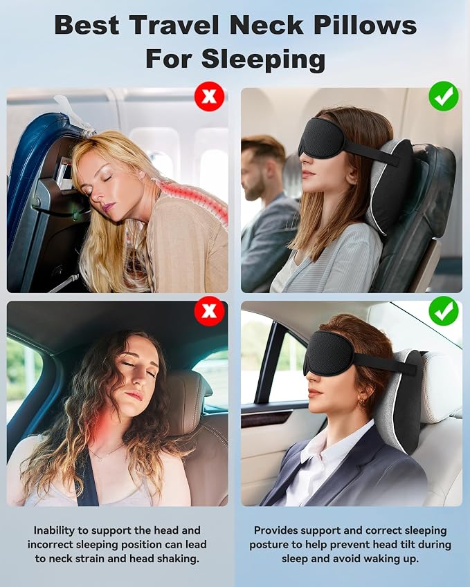JefDiee Travel Pillows for Airplanes, Travel Pillow - Image 4