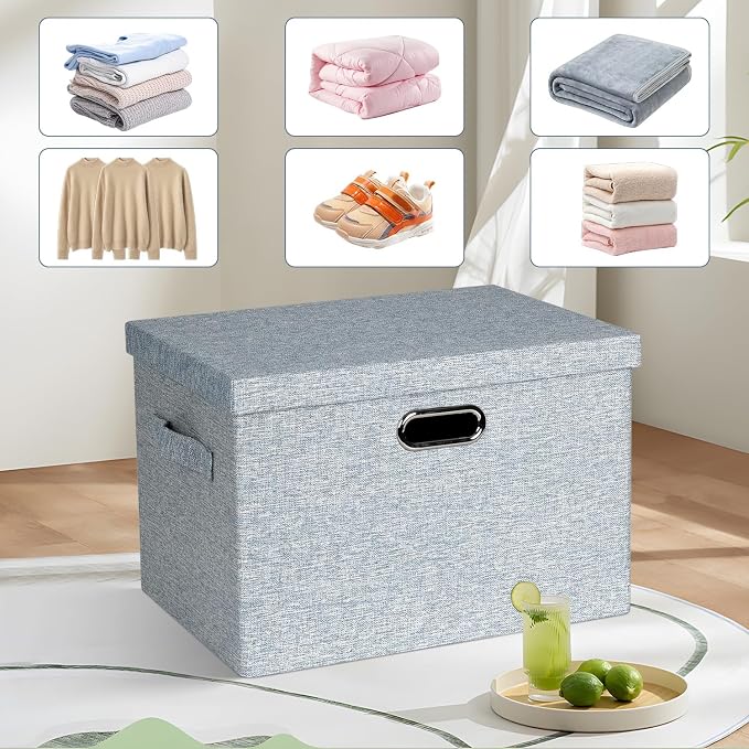 Large 17" 36 Quart Collapsible Stackable Storage Bins - Image 6
