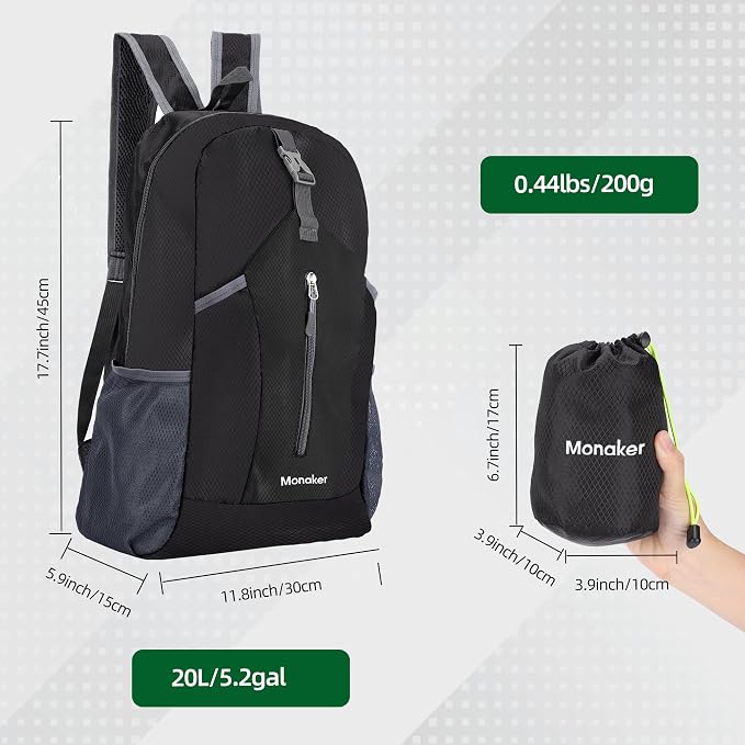 Ultralight 20L Foldable Backpack, Compact to Palm-Sized, Travel & Daily Use - Image 2