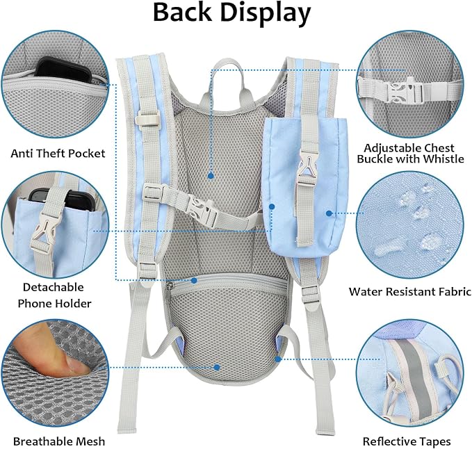 Lightweight Hydration Backpack 2L Water Bladder Pack - Image 4