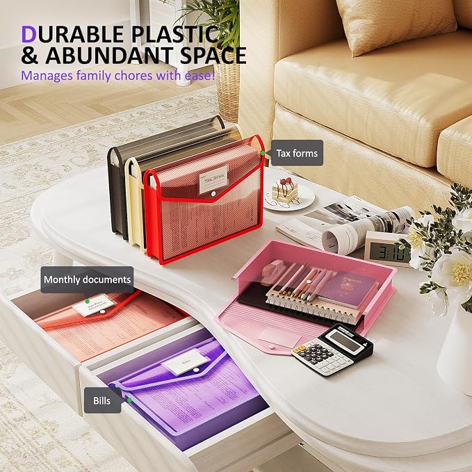 ThinkTex Plastic Expanding File Folder, Transparent Envelopes - Image 5