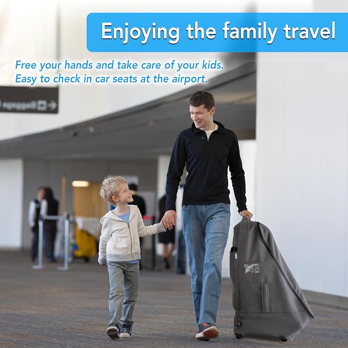 Car Seat Travel Bag with Wheels Heavy Duty Water-resistant Protective Cover - Image 2