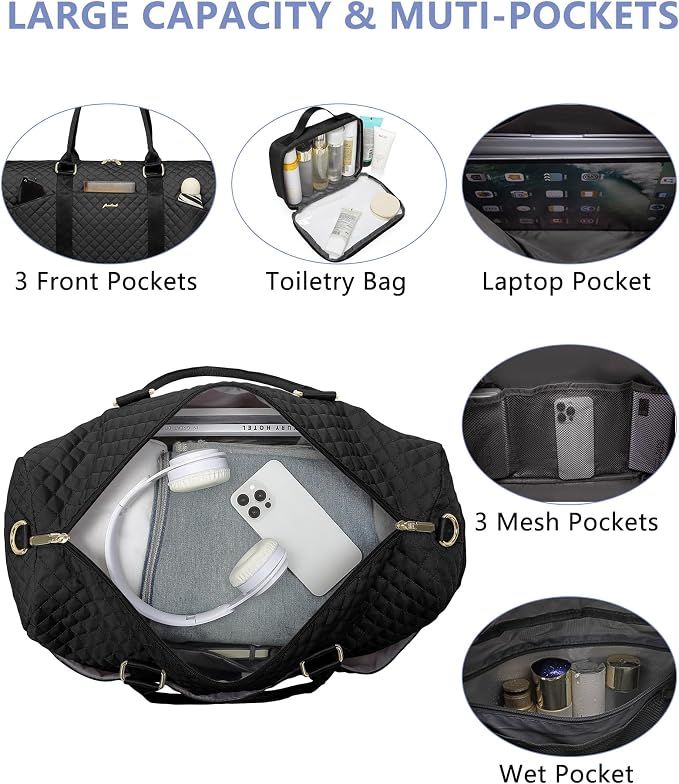 Women Weekender Travel Duffle Bag: Travel Duffel Overnight Bags - Image 4
