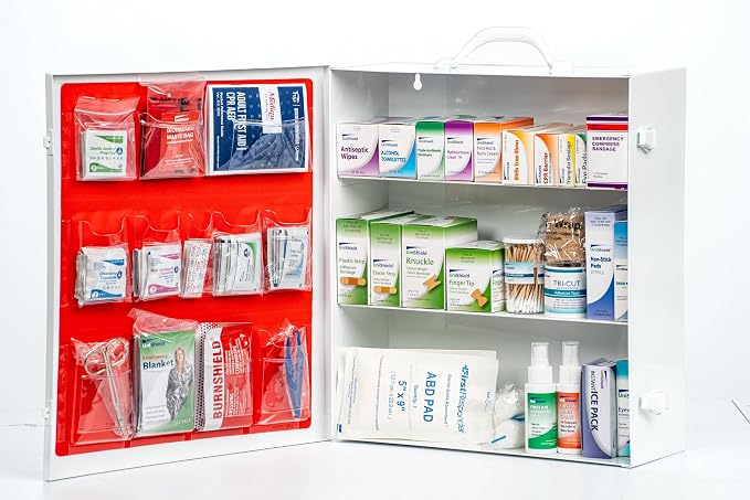 3-Shelf Metal 1st Aid Cabinet Class A, Large Capacity First Aid Wall Mount by HomePage