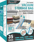 35 Pack Space Saver Bags Compression Storage Bags by CozyEssential