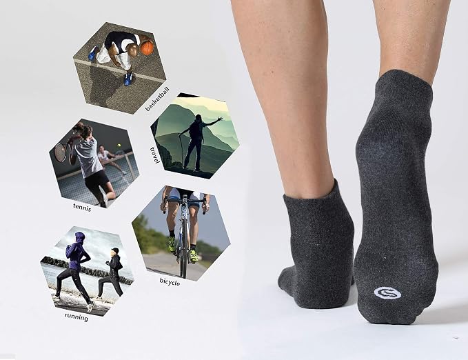 CS CELERSPORT 6 Pairs Women's Running Ankle Socks Athletic Sport Socks Cushioned - Image 6