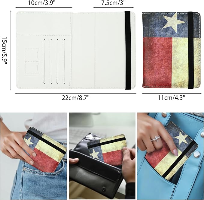 Texas Vintage Flag Passport Holder - Image 5
