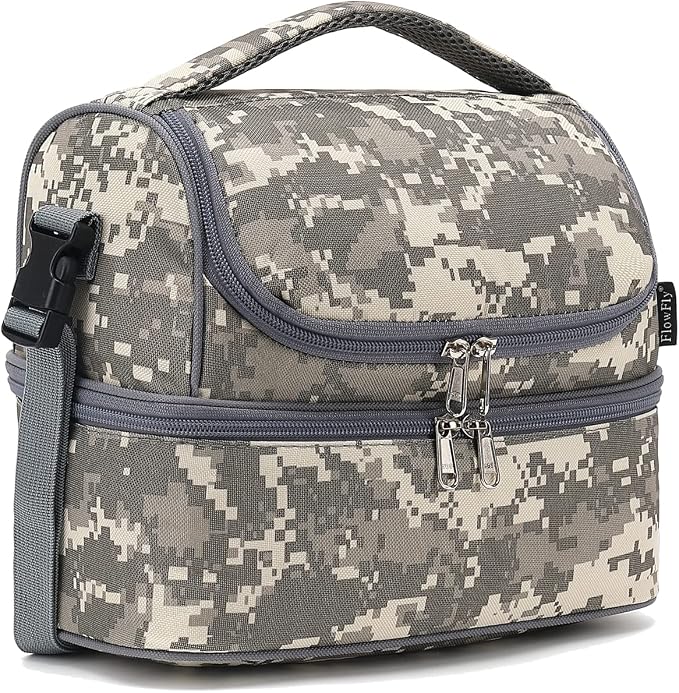 FlowFly Kids Double Decker Cooler Insulated Lunch Bag Large Tote by FlowFly