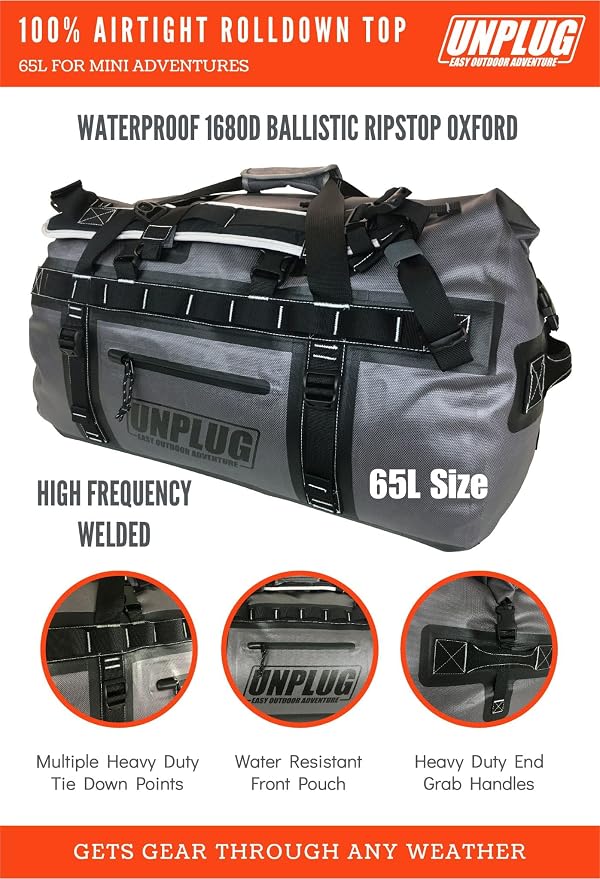 UNPLUG Waterproof Bags for Travel -1680D Heavy Duty Waterproof Duffel Bag for - Image 2