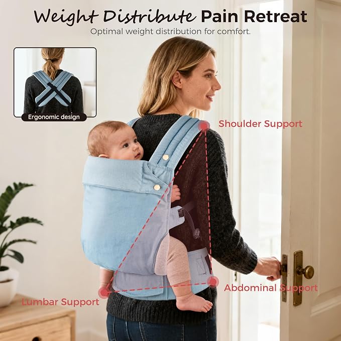 Baby Carrier Newborn to Toddler- Ergonomic, Cozy and Lightweight Infant Carrier - Image 3